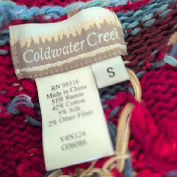 Coldwater Creek Cotton Tribal Blanket Southwestern Cardigan Sweater Womens Small - Picture 12 of 13